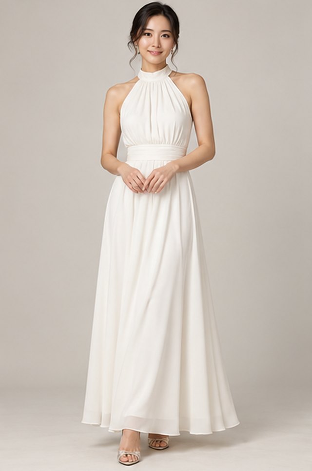 Meshki White Halter Maxi Dress